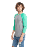 Next Level 6051 Unisex Tri-Blend 3/4 Sleeve Raglan in Envy/premium heather