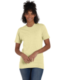 4980 Hanes 4.5 ounce Ring-Spun T-shirt in Lemon meringue heather
