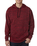 8613 J. America - Cosmic Poly Hooded Pullover Swea in Red fleck