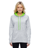 8616 J. America - Women's Cosmic Poly Contrast Hoo in Ice fleck/ neon green