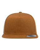 6007 Yupoong Five-Panel Flat Bill Cap in Caramel