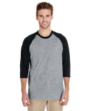5700 Gildan Heavy Cotton Three-Quarter Raglan T-Sh in Sport grey/ black