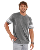 LAT 6937 Adult Fine Jersey Football Tee in Vintage heather/blended white