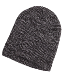 BA524 Big Accessories Ribbed Marled Beanie in Black/ grey