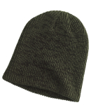 BA524 Big Accessories Ribbed Marled Beanie in Olive/ black