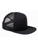 BX030 Big Accessories 5-Panel Foam Front Trucker C in Black/ black