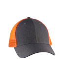 BA540 Big Accessories Sport Trucker Cap in Black/ neon orange