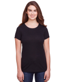 202A Threadfast Apparel Ladies' Triblend Short-Sle in Solid black triblend