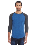 302G Threadfast Apparel Unisex Triblend Baseball R in Royal black/ black triblend