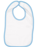 RS1004 Rabbit Skins Infant Jersey Contrast Trim Ve in White/ light blue
