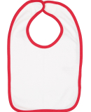RS1004 Rabbit Skins Infant Jersey Contrast Trim Ve in White/ red