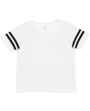 3037 Rabbit Skins Toddler Fine Jersey Football Tee in White solid/ black