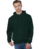 S1051 Champion Logo Reverse Weave Hoodie in Dark green
