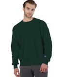 S1049 Champion Logo Reverse Weave Pullover in Dark green