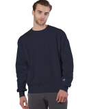 S1049 Champion Logo Reverse Weave Pullover in Navy