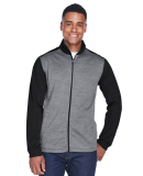 DG796 Devon & Jones Men's Newbury Colorblock Méla in Black heather/ dark grey heather
