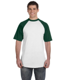 423 Augusta Sportswear Adult Short-Sleeve Baseball in White/ dark green
