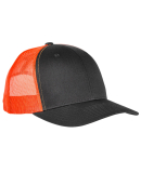6606 Yupoong Retro Trucker Cap in Charcoal/ neon orange