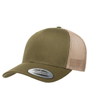 6606 Yupoong Retro Trucker Cap in Moss/ khaki