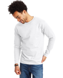 5186 Hanes 6.1 oz. Ringspun Cotton Long-Sleeve Bee in White