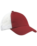 Big Accessories BA601 Washed Trucker Cap in Maroon/ white