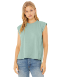 8804 Women's Flowy Muscle Tank with Rolled Cuffs in Dusty blue