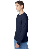 52 5596 Tagless Long Sleeve T-Shirt with a Pocket in Navy
