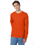 52 5596 Tagless Long Sleeve T-Shirt with a Pocket in Orange