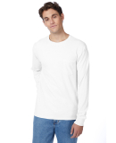 52 5596 Tagless Long Sleeve T-Shirt with a Pocket in White