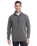 197 8434 Omega Stretch Terry Quarter-Zip Pullover in Charcoal triblend