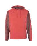 197 8435 Omega Stretch Terry Hooded Pullover in Red triblend