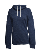 197 8673 Women's Melange Fleece Cowlneck Pullover in Navy