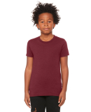 3413Y Bella + Canvas Youth Triblend Jersey Short S in Maroon triblend