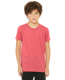 3413Y Bella + Canvas Youth Triblend Jersey Short S in Red triblend