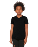 3413Y Bella + Canvas Youth Triblend Jersey Short S in Solid black triblend