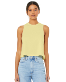 6682 Women's Racerback Cropped Tank in Heather french vanilla
