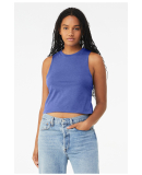 6682 Women's Racerback Cropped Tank in Heather true royal