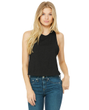 6682 Women's Racerback Cropped Tank in Solid black blend