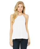 500 8809 Women's Flowy High Neck Tank in White