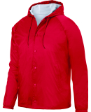 3102 Augusta Sportswear Hooded Coaches Jacket in Red