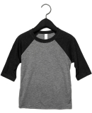 Bella+Canvas 3200T Toddler Three-Quarter Sleeve Ba in Grey/ charcoal black triblend
