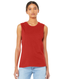 Women's Long Muscle Tank in Red