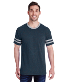 Jerzees 602MR Triblend Ringer Varsity T-Shirt in Indigo heather/ oxford