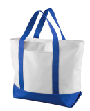 Liberty Bags 7006 Bay View Zipper Tote in White/ royal