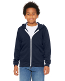 Bella + Canvas 3739Y Youth Sponge Fleece Full-Zip  in Navy