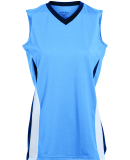 Augusta Sportswear 1355 Women's Tornado Jersey in Columbia blue/ navy/ white