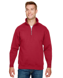 Bayside Apparel 920 USA-Made Quarter-Zip Pullover  in Cardinal
