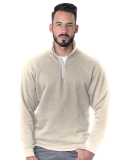 Bayside Apparel 920 USA-Made Quarter-Zip Pullover  in Cream