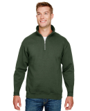 Bayside Apparel 920 USA-Made Quarter-Zip Pullover  in Hunter green