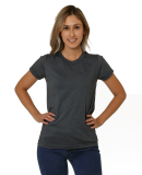 Bayside Apparel 5810 Women's USA-Made Tri-Blend Sh in Tri charcoal